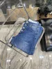 Jeans femminile 2024 gamba dritta dritta strappata di alta qualità blu sciolto pantaloni pieni