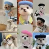 犬のアパレルベレー帽子子犬装飾ウールペットかわいいアクセサリーヘッドウェアペインターキャットアップミニキャップドレスグルーミング