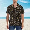 Chemises décontractées pour hommes Dot Gold Hawaiian Chemit Men de plage Cross Cross Dots Imprimez les manches courtes de conception de style rue Nouveauté surdimension