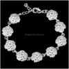 Chain Charming 925 Sterling Sier Rose Bracelet Geschikt voor dames mode mooie feest en bruiloft accessoires voortreffelijke luxe jood dh9dl