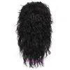 Cabelo masculino Longo Curly 80s Punk Heavy Metal Wig Halloween Tampa cheia