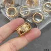 Merk sieraden originele v gouden vergulde mijin caleidoscoop ring brede plaat polijsten perfecte hoogwaardige details op hun plaats