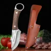 Messen Handgemaakte gesmede uitrusting Knife Vlees Cleaver Cutter Keukenmes Roestvrij stalen slager Knife Fruit Snijd kookmessen