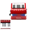 Kids Children 17-Key 8 Bass Mini Small Accordion Educational Musical Instrument Rhythm Toy Red