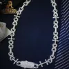Bijoux hip hop 12 mm VVS Moisanite Diamond Men Men Cuban Link Chains For Mens Sterling Sliver 925