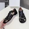 Scarpe casual Donne estive in pelle vera in pelle intrecciata sandalie spesse sandalie solate sandali versatili versatili comfort per vacanza per il tempo libero