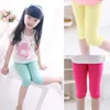 Trousers 3-10 Year Old Girl Knee Length Childrens Fifth Pant Candy Color Childrens Tailored Clothes Spring/Summer Full Match Bottom LegsL2404