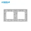 Wtyczki Livolo White Pearl Crystal Glass, UE Standard, podwójny szklany panel dla przełączników ściennych, C72SR11 (4 kolory)