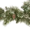 Decorative Flowers Foot Artificial Cashmere Pine And Mixed Needle LED Christmas Garland With Flocked Snow Glitter Branches Frosted Pinecone