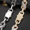 Biżuteria hip -hopowa 12 mm VVS Moissanite Diamond Men Cuban Link Chains for Mens Sterling Sliver 925