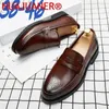 Dress Shoes Penny Loafers Men Casual Slip On Leather Big Size 38-46 Brogue Carving Loafer Driving Party