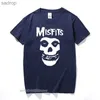 T-shirt maschile New Mens Hip-Hop Punk Skull non adatto Magliette a maniche corte in cotone Cotone Short Design Design da uomo Summer Basic Topxw