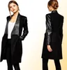 Jaqueta de inverno Mulheres gagaopt PU couro de couro comprido casaco europeu Mulheres casaco de inverno Black Windbreaker para mulheres Mulheres roupas 1245956