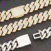 Pass Diamond Tester Vvs Moissanite Diamond Necklace 15mm 18mm Hip Hop Link Necklace Moissanite Cuban Chain