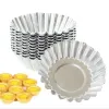 Moulds 10 Pcs Reusable Stainless Steel Egg Tart Mold Baking Accessories Cookie Pudding Mould Mooncake Mold Pastry Tools