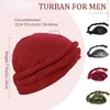 Bandanas Durag Mens Retro Halo Turbo Solid Casual Style pannband Används för att dekorera dubbelskikts andningsbara huvudduk Elastic Hat 240426