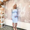 Платья для беременных Женская цветочная кожаная фотография для беременных реквизит эластичные длинные юбки платья одежда Q240427