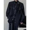 Giacche da uomo camicie da uomo techwear uomini camicette hip hop scarkwear punk black maniche lunghe abbottonati maschio zipper harajuku giapponese streetw otp6d