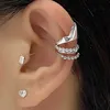 Charm 1Piece Punk Fairy Ear Cuff Goth Personality Elf Ear Clip Earrings For Women Retro Silver Color Hip Hop Halloween Party Jewelry