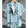 Camicie casual da uomo Coconut Tree for Men 3D Stampato oversize sciolte e fioriture estate a maniche corte di alta qualità