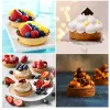 Moulds 6 Cavity Large Disc Silicone Mold Suitable for Baking Muffin Pan Resin Coaster Burger Chocolate Tart Quiche Cake Decoration