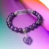 Brins bracelets en cristal en pierre naturelle Strand Heart Charme italien perlé assortir Love Moonstone Jade Summer pour les femmes bijoux Gift