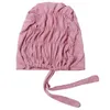 Bandanas Durag Breathable elastic bottom cap solid color lace headscarf adjustable inner headscarf cap 240426