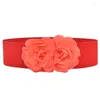 أحزمة Women Belt Belt Design Snow Flower Cover Wide Cover All Match Disperative Big Loze Decoration Performan