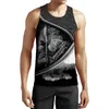 Men tanktops retro heren gotische tanktop zomer mouwloze 3D -printen viking heren top losse casual hete hiphop street topl2404