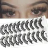 Faux cils 10 paires extensions réutilisables bande transparente douce volume long volume super vapeur 3d vison 13-25 mm