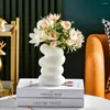 Vasi di decorazione del boccia rotondo vaso bianco imitazione in porcellana pentola decorativa di piantagione decorativa senza barattene a spirale 65g