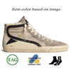 Zapatos de diseñador ggdg mid bola tobogán estrella dorada de piel de ternero Flash de piel de ternera