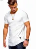 Herren-T-Shirts 2023 Sommer Street Kleidung Herren T-Shirt M-3xl Casual Short Sleeve Mens Slim Fit Solid T-Shirt Top T-Shirtxw