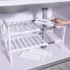 Organizzatore di stoccaggio della cucina Regolabile regolabile piatti a base di lavello multiscaiolo sotto scaffale doppio pavimento retrattile