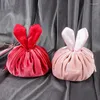 Storage Bags Cosmetic Bag Cute Soft Ear Velvet Drawstring Style Large Capacity Organizer Home Supplies