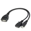 2024 1pc 2 в 1 OTG Micro USB -хост -мощность Y Splitter Adapter USB -адаптер Micro 5 -контакт -самца кабеля кабеля Micro USB Micro USB Micro USB