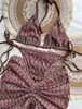 Paris Classics Crochet 3 Piece Bikini Set Ladies Ladies Lady Ruxury юбка Полоса