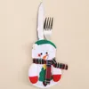 Party Decoration Cutery Holder for Christmas Dinner Festlig matbordsdekorationer Santa Claus Snowman Home