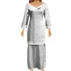 Sukienki imprezowe wysokiej jakości niestandardowy dzień Mother Day Church Tops Tops Spódniczka Zestaw Polynesian White Print Puletasi Plus Size Odzież dla kobiet