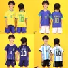 Kids football suits for primary and secondary school competitionl kits 22 23 24 MESSIS Soccer Jerseys baby football shirtssoccer training suit uniform