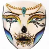 Tatueringsöverföring Halloween Face Stickers 3D Acrylic Diamond Glitter Fake Tattoo Sticker Masquerade Christmas Party Face Ornament Decoration 240426