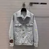 Men's Jeans designer The correct version of Lvjia 24 Spring/Summer Tyler Co branded Macaron Embroidered Jacquard Denim Set JJ Same Style Coat XSWA