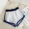 Cortos de verano pantalones cortos de verano para mujeres chic deportivo acogedor acogedor salida caliente adolescente altura pantalón de piscina delgada y2k colegialas d240426