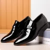 Chaussures décontractées hommes cuir Pu Fashion Business Robe pointu noire Oxford Mariage formel respirant