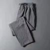 Spring/Summer/Autumn Ultra thin Linen Casual Pants for Mens Straight Loose Large Size Sports Pants Cool and Comfortable 5XL 240425