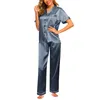 Sleeping Women's Slembear 2024 Satin Silk Pajamas sets pour les femmes Pyjamas d'été Vêtements de nuit Pyjama Night-Wentgown plus taille