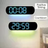 Acessórios LED Relógio digital com atmosfera Light Color Mudança Data de temperatura Semana Exibir relógio de parede de despertador com controle remoto