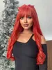 Female fake hair influencer big waves long curly hair red fashion Halloween show wig headpiece