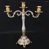 Świece Srebrny biały/złoty biały biały 3/5 metalowy filar świec Candlestick Dekoracja ślubna stojak na wystrój domu Candelabra