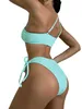 Bikini de maillots de bain féminin High Elastic set pour 2023 Été deux pièces solides serrées et ouverte Split Split Femmes de maillot de mail